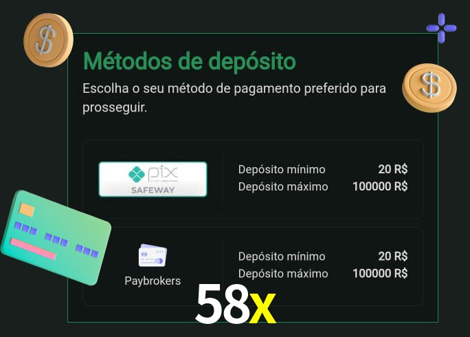 O cassino 58x oferece uma grande variedade de métodos de pagamento