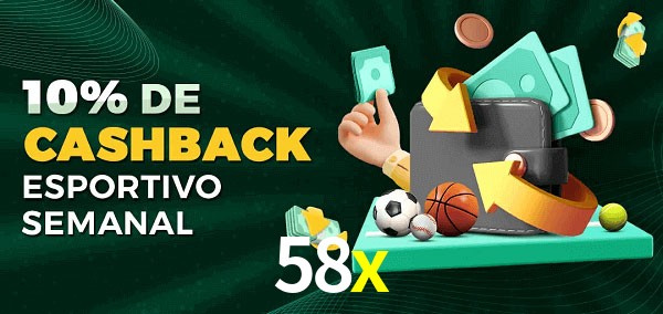 10% de bônus de cashback na 58x