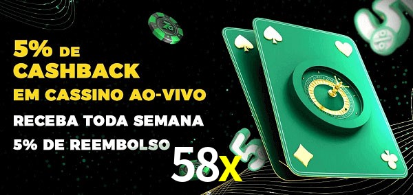 Promoções do cassino ao Vivo 58x